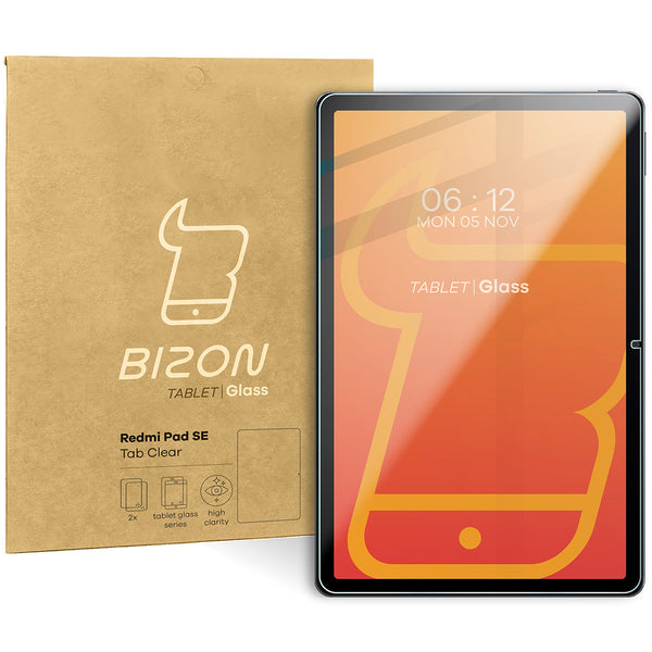 Gehärtetes Glas für Redmi Pad SE, Bizon Glass Tab Clear, 2 Stück