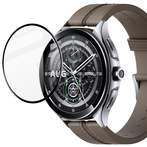 Hybrides Glas Bizon Glass Watch Edge Hybrid für Xiaomi Watch 2 Pro, Schwarz
