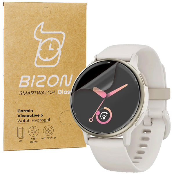 Hydrogel Folie für den Bildschirm Bizon Glass Watch Hydrogel für Garmin Vivoactive 5, 2 Stück