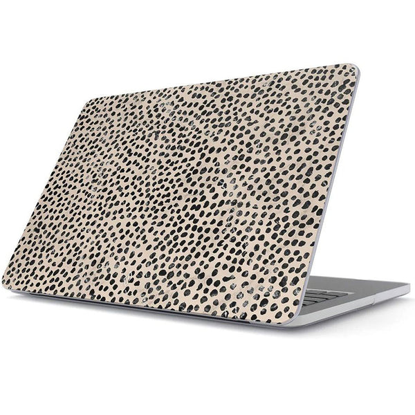 Schutzhülle Burga Almond Latte Tough für MacBook Air 15.3" M3/M2, Beige mit schwarzen Punkten