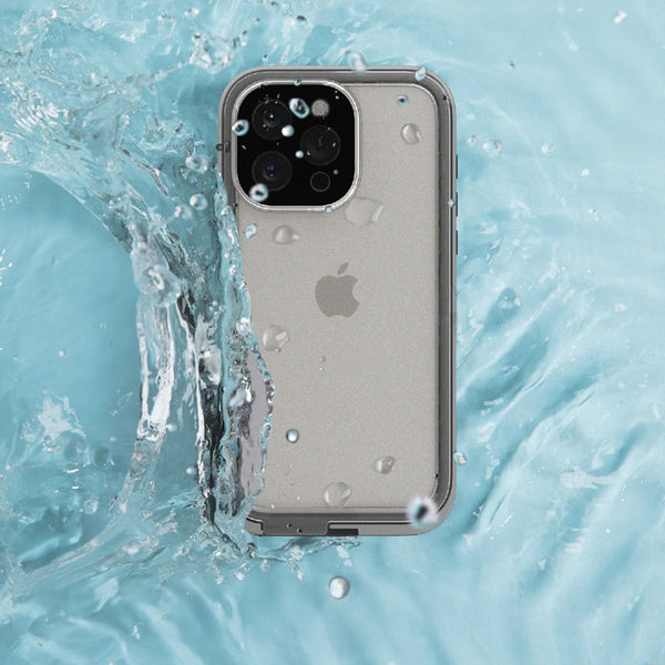 Wasserdichte Schutzhülle Catalyst Total Protection für iPhone 15 Pro Max Grau