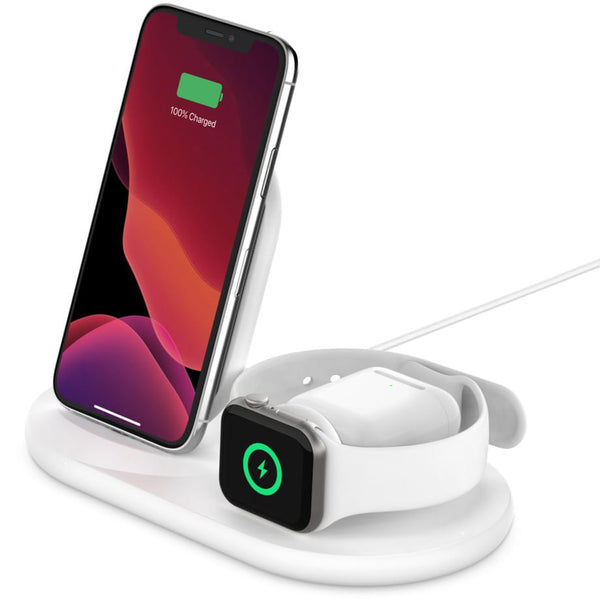 Induktionsladegerät Belkin Boost 3in1 Qi für Apple Watch / Airpods / Iphone, Weiß