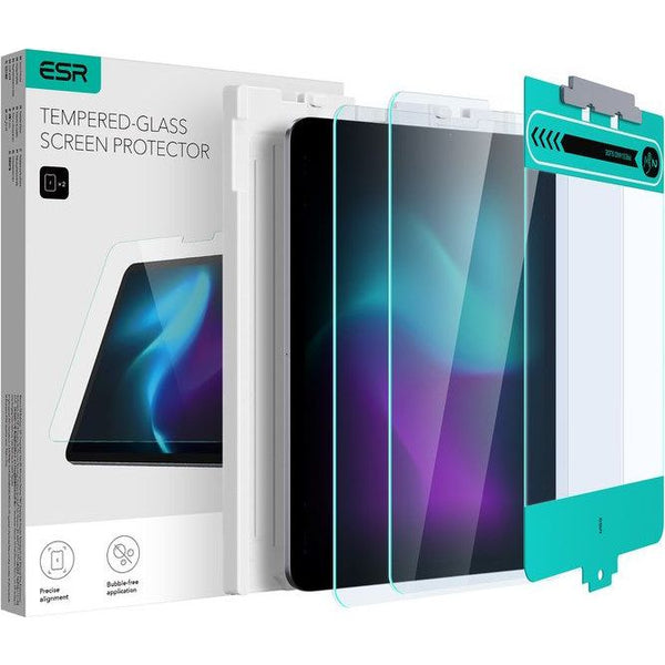 Glas für Schutzhülle für iPad Air 10.9" 4/5 gen. 2020/2022, iPad Pro 11" 2018-2022, ESR Tempered Glass mit Applikator, 2 Stück