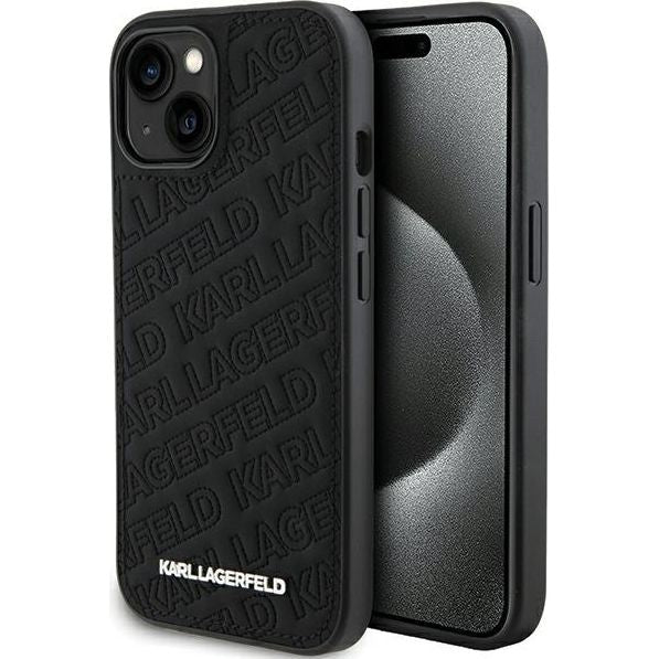 Schutzhülle HardCase Quilted K Pattern für Apple iPhone 15 Plus / iPhone 14 Plus, Schwarz
