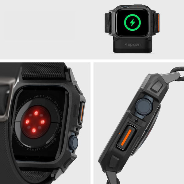 Etui mit Armband für Apple Watch 45/44mm, Spigen Lite Fit Pro, Schwarz