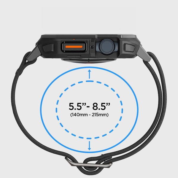 Etui mit Armband für Apple Watch 45/44mm, Spigen Lite Fit Pro, Schwarz