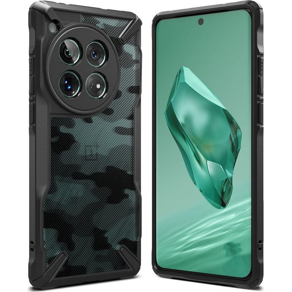 Schutzhülle für OnePlus 12, Ringke Fusion X, Schwarz mit Moro-Muster