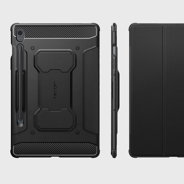 Schutzhülle Spigen Rugged Armor Pro für Galaxy Tab S9 FE, Schwarz