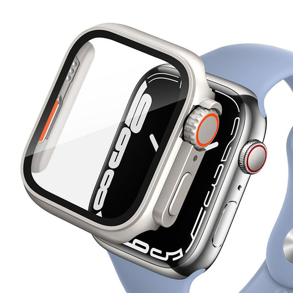 Schutzhülle + Glas Tech Protect 360Defense für Apple Watch 7 / 8 45mm, Silber