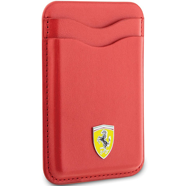 Portemonnaie Ferrari Wallet Card Slot Leather 2023 Collection für iPhone, MagSafe, Rot