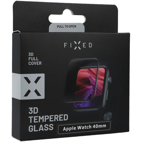 Gehärtetes Glas Fixed 3D Tempered Glass für Apple Watch Ultra 40 mm, Schwarzen Rahmen