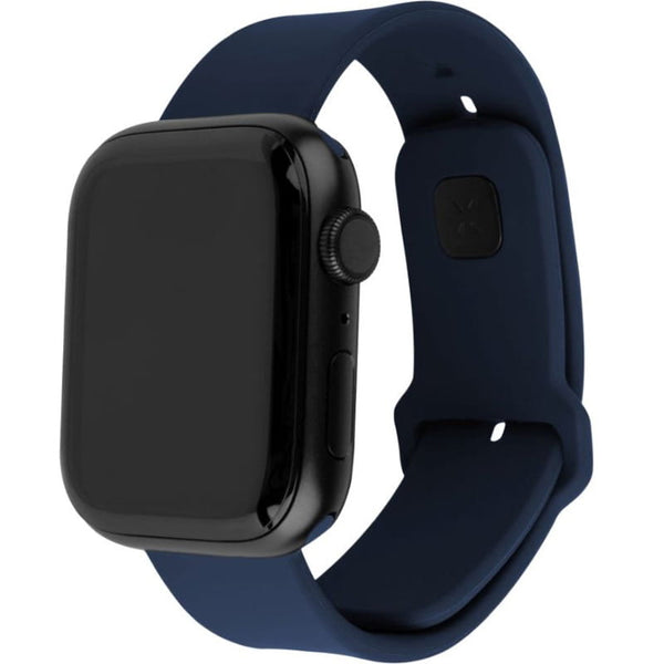 Armband für Apple Watch 45 / 44 / 42 mm, Fixed Silicone Strap, Dunkelblau