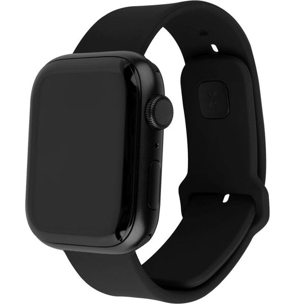 Armband für Apple Watch 2/1 49 mm, Fixed Silicone Strap, Schwarz