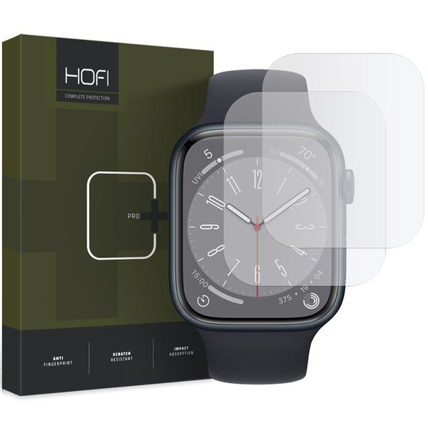 Hofi Hydroflex Pro+ Hydrogelfolie für Apple Watch 4 / 5 / 6 / 7 / 8 / SE, 44 / 45mm, 2 Stück