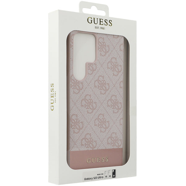 Schutzhülle Guess 4G Stripe Collection für Samsung Galaxy S23 Ultra, Rosa