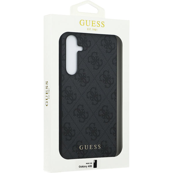 Schutzhülle für Galaxy A55, Guess 4G Metal Gold Logo, Schwarz