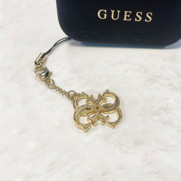 Anhänger / Schlüsselanhänger Guess GUCPM4GID Phone Strap 4G Glitter Charm, Gold