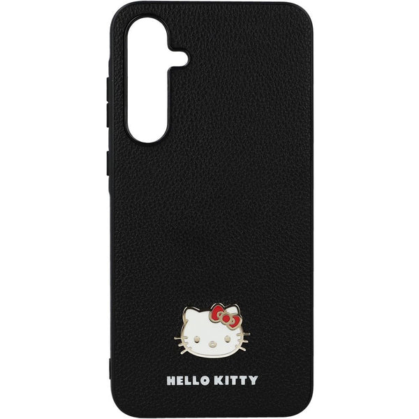 Handyhülle für Galaxy A55, Hello Kitty HardCase Metal Logo Kitty Head, Schwarz