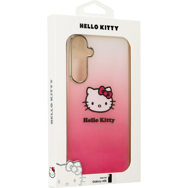 Handyhülle für Galaxy A55, Hello Kitty HardCase IML Gradient Electrop Kitty Head, Rosa