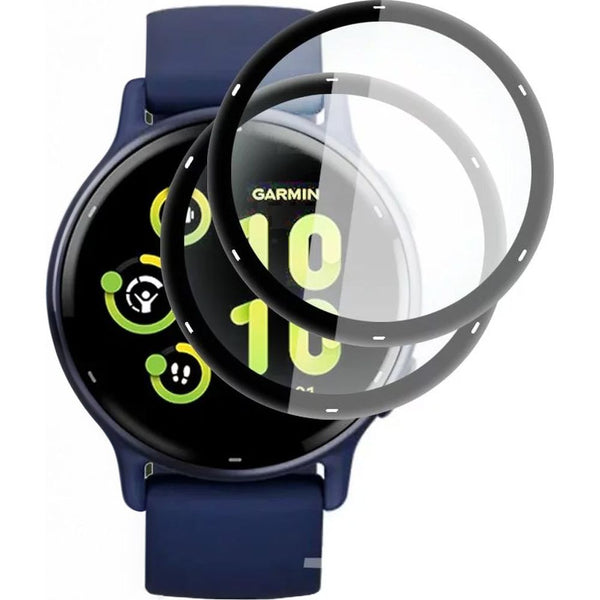 Hybrid Glas Hofi Hybrid Pro+ für Garmin Vivoactive 5, Schwarzer Rahmen