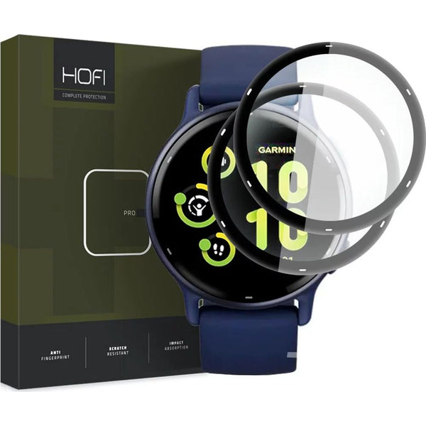 Hybrid Glas Hofi Hybrid Pro+ für Garmin Vivoactive 5, Schwarzer Rahmen