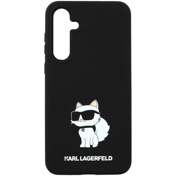 Schutzhülle für Galaxy A55, Karl Lagerfeld Silicone Choupette Metal Pin, Schwarz