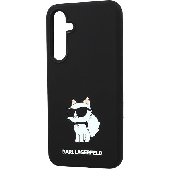 Schutzhülle für Galaxy A55, Karl Lagerfeld Silicone Choupette Metal Pin, Schwarz