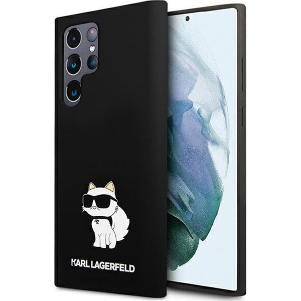 Schutzhülle für Galaxy S24 Ultra, Karl Lagerfeld Silicone Choupette, Schwarz