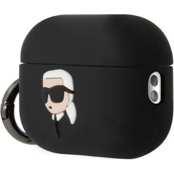 Schutzhülle für AirPods Pro 2, Karl Lagerfeld Karl Head Silicone, Schwarz