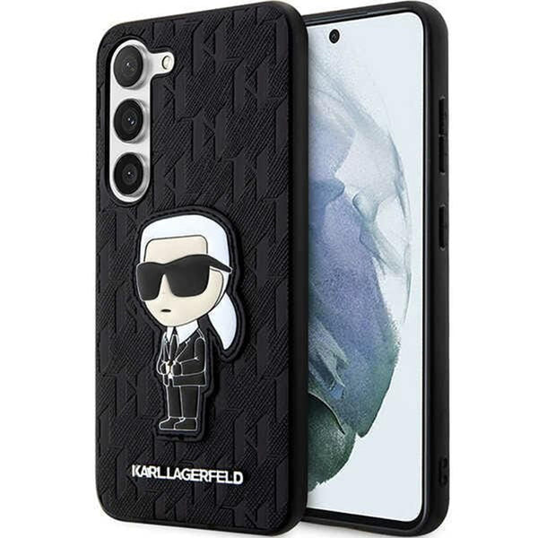 Schutzhülle für Galaxy S23 Plus, Karl Lagerfeld Saffiano Monogram Karl, Schwarz