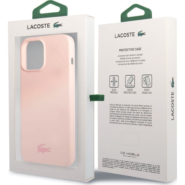 Schutzhülle für iPhone 13 Pro Max, Lacoste Hardcase Silicone, Rosa