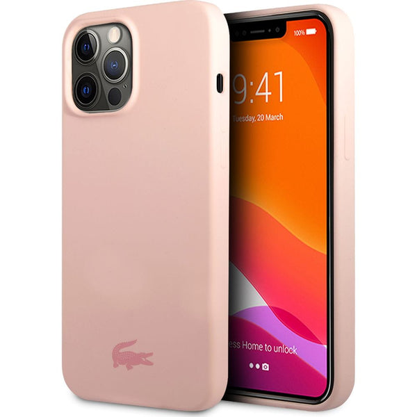 Schutzhülle für iPhone 13 Pro Max, Lacoste Hardcase Silicone, Rosa