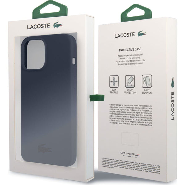 Schutzhülle für iPhone 13 Pro, Lacoste Hardcase Silicone, Dunkelblau