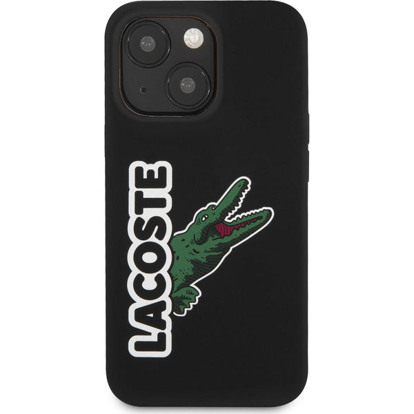 Schutzhülle für iPhone 13 Mini, Lacoste Hardcase Silicone Head Crocodile, Schwarz