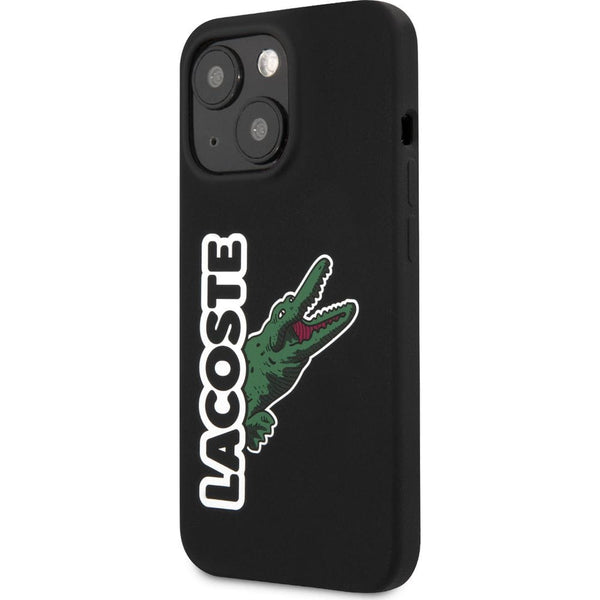 Schutzhülle für iPhone 13 Mini, Lacoste Hardcase Silicone Head Crocodile, Schwarz