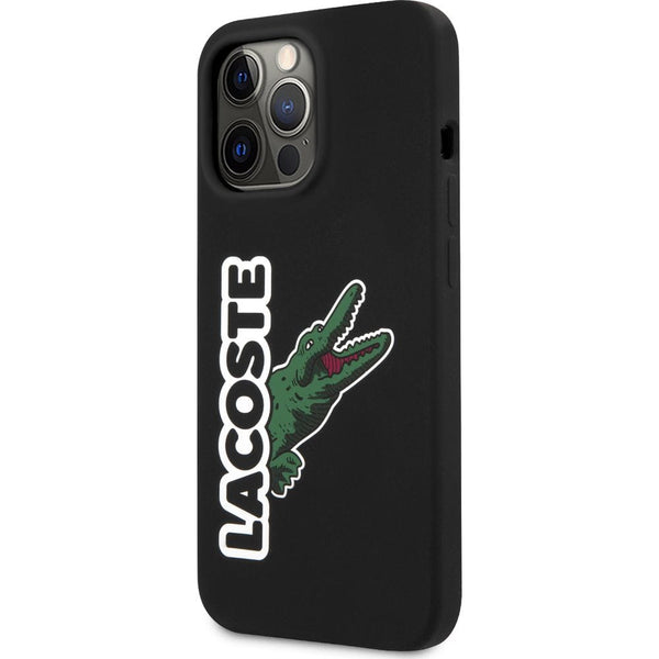 Schutzhülle für iPhone 13 Pro, Lacoste Hardcase Silicone Head Crocodile, Schwarz