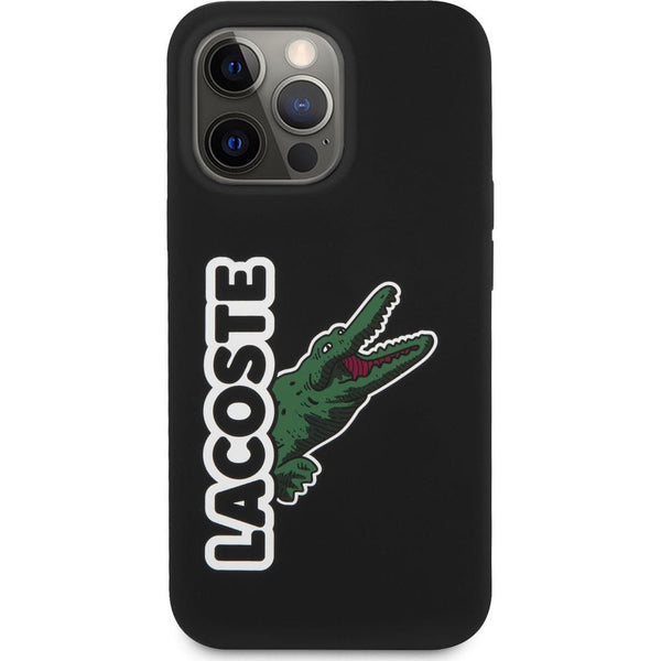 Schutzhülle für iPhone 13 Pro, Lacoste Hardcase Silicone Head Crocodile, Schwarz