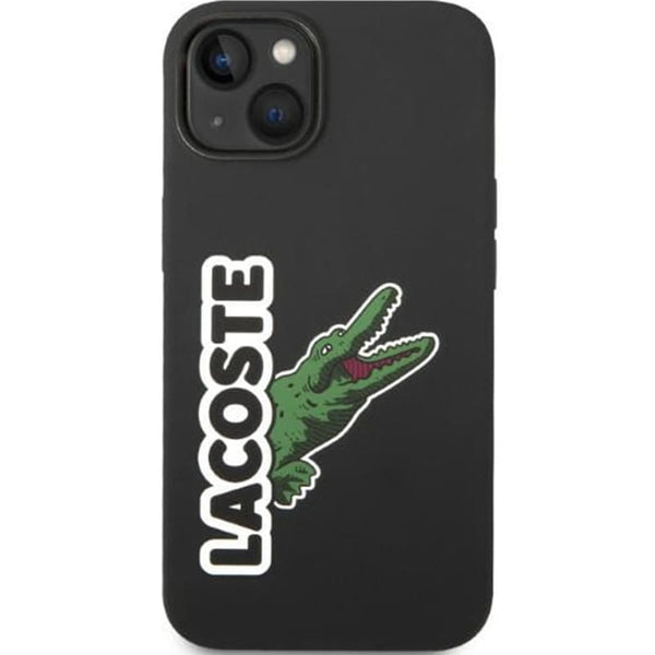 Schutzhülle für iPhone 14 Plus, Lacoste Hardcase Silicone Head Crocodile, Schwarz