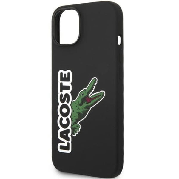 Schutzhülle für iPhone 14 Plus, Lacoste Hardcase Silicone Head Crocodile, Schwarz