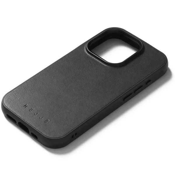 Schutzhülle für iPhone 15 Pro Mujjo Shield Case mit MagSafe, Schwarz