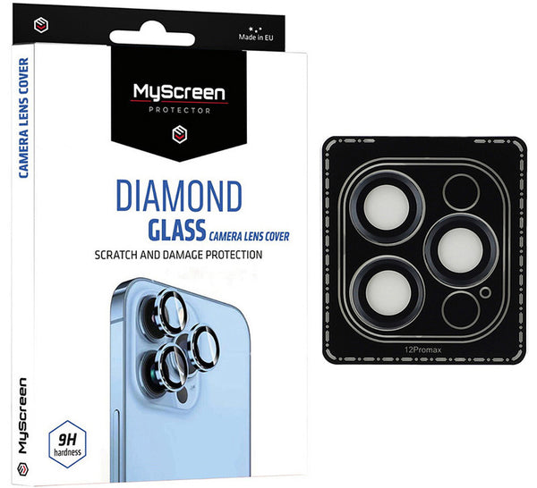 Gehärtetes Glas für die Kamera MyScreen Diamond Glass Camera Lens Cover für Apple iPhone 12 Pro Max, Schwarz