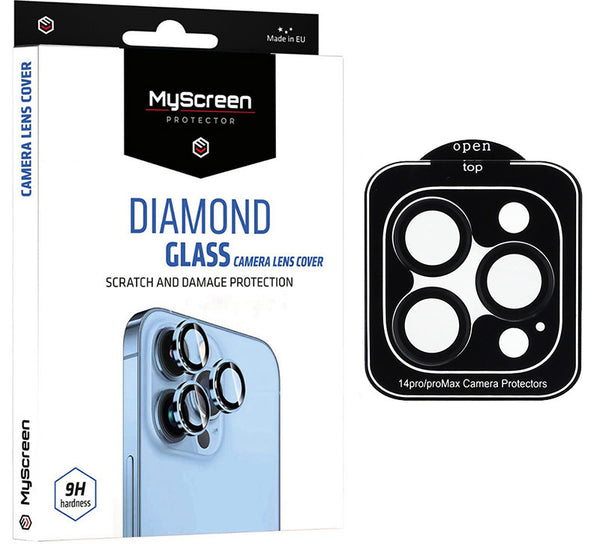 Gehärtetes Glas für die Kamera MyScreen Diamond Glass Camera Lens Cover für Apple iPhone 14 Pro/14 Pro Max, Schwarz