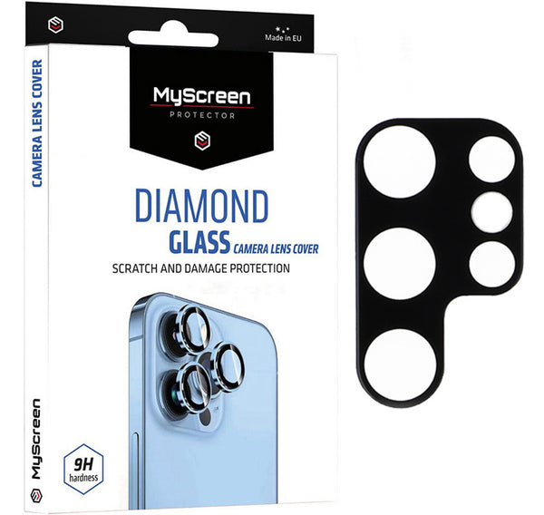 Gehärtetes Glas für die Kamera MyScreen Diamond Glass Camera Lens Cover für Samsung Galaxy S22 Ultra, Schwarz