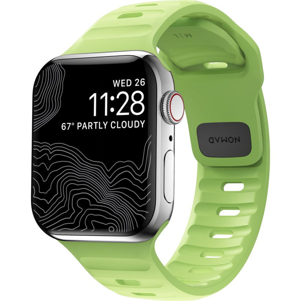 Armband für Apple Watch 41/40/38mm, Nomad Sport Strap, fluoreszierendes Grün