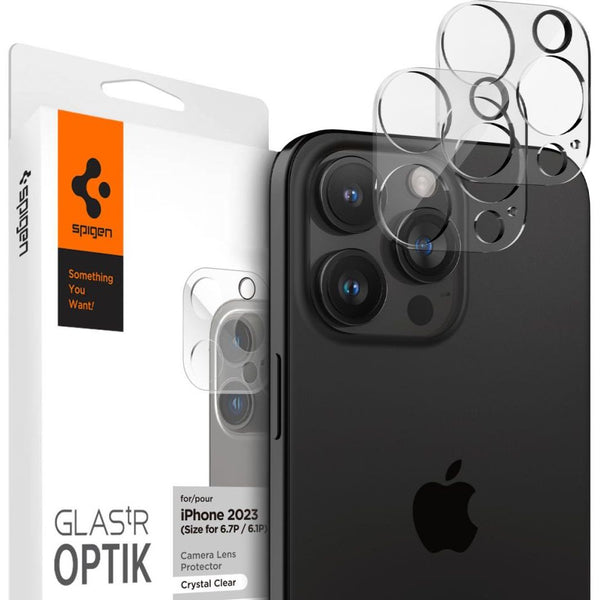 Glas für die Kamera Spigen Glas.tR Optik 2-Pack für iPhone 15 Pro / 15 Pro Max / 14 Pro / 14 Pro Max, Transparent