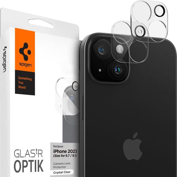 Glas für die Kamera Spigen Glas.tR Optik 2-Pack für iPhone 15 / 15 Plus / 14 / 14 Plus, Transparent