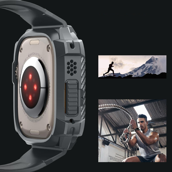 Schutzhülle mit Armband für Apple Watch Ultra 2/1 49 mm, Spigen Rugged Armor Pro, Grau