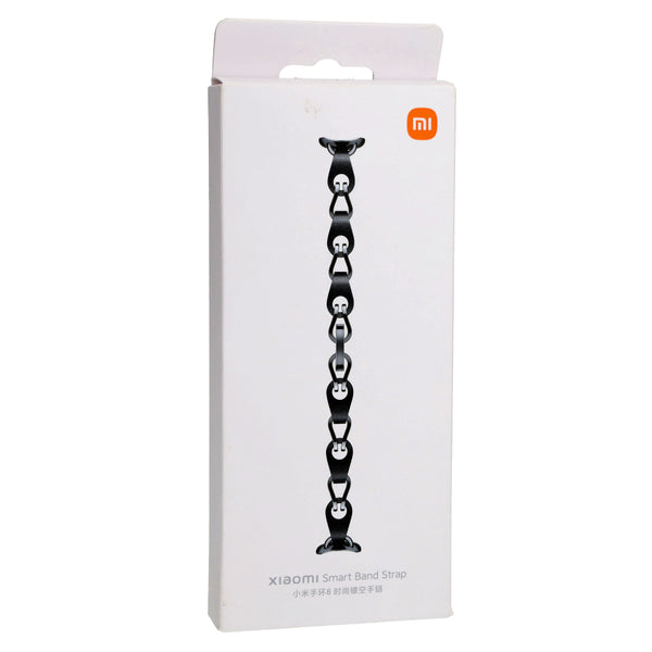 Armband Xiaomi Leather Metal Bracelets für Xiaomi Mi Smart Band 8, Schwarz