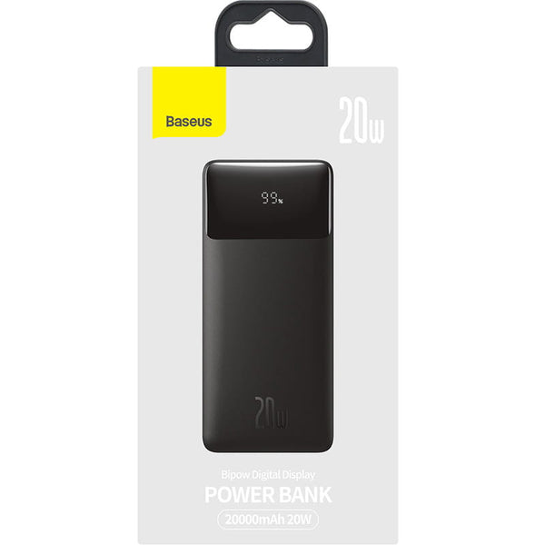 Akku Baseus Bipow Power Bank 20000mAh 20W, Schwarz