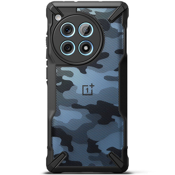 Schutzhülle für OnePlus 12R, Ringke Fusion X, Schwarz mit Moro-Muster